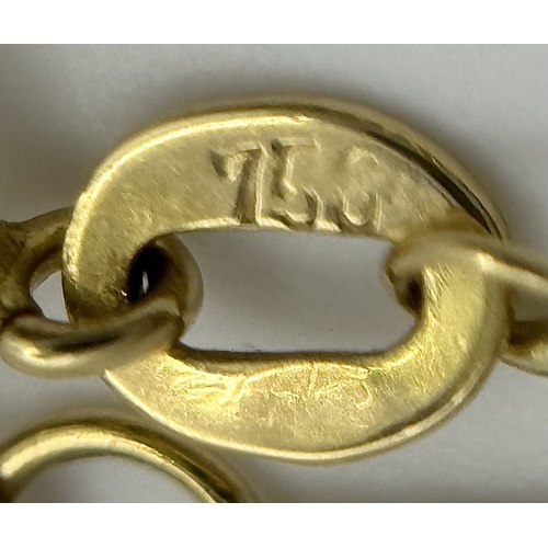 27 - A 18K YELOW GOLD DIAMOND & SAPPHIRE SET BUTTERFLY PENDANT ON CHAIN. TOTAL WEIGHT 5.8G. TOTAL LENGTH ... 