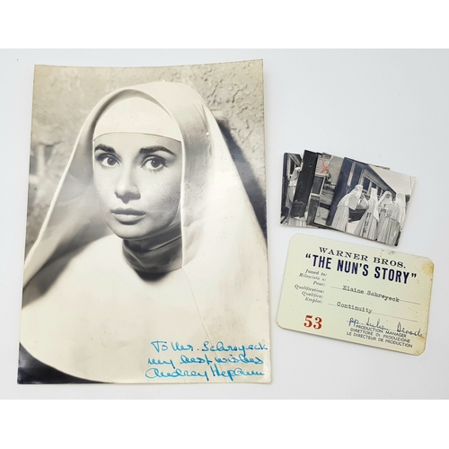 24 - An Audrey Hepburn Signed 'The Nun's Story' Headshot. Original, personalised signed photograph by Aud... 