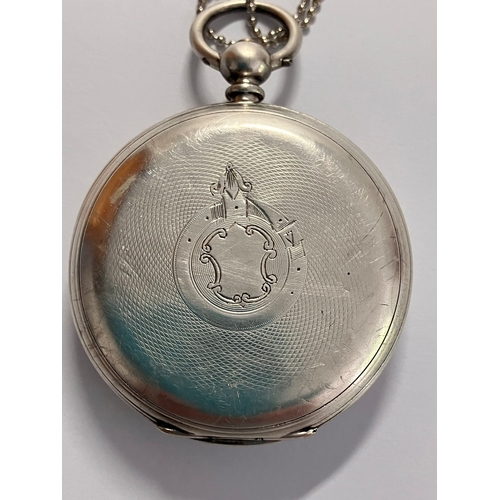 14 - Antique SILVER POCKET WATCH from KENDAL and DENT. Full Swiss Hallmark inside back of case. Complete ... 