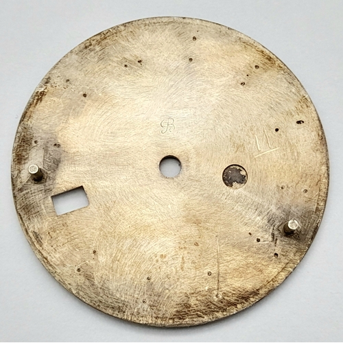 25 - A Mickey Mouse Figure Hand-Painted on a Rolex Datejust Dial. 28mm diameter. Silver tone.