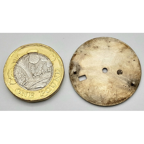 25 - A Mickey Mouse Figure Hand-Painted on a Rolex Datejust Dial. 28mm diameter. Silver tone.