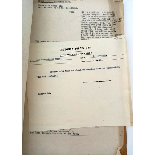 85 - Two Scripts from the 1948 Movie 'The Glass Mountain'. Starring Michael Denison and Valentina Cortese... 