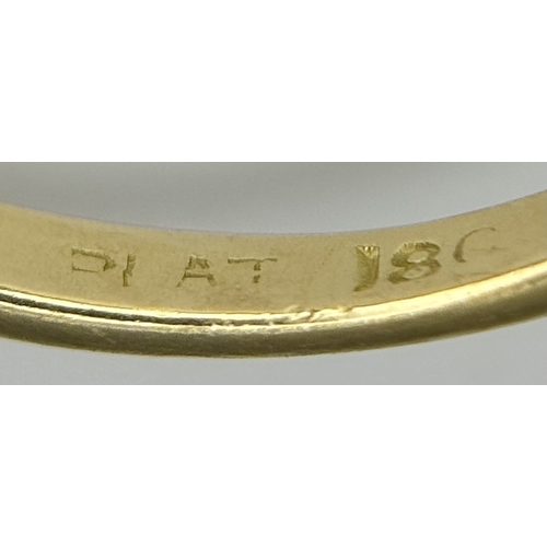 110 - AN 18K YELLOW GOLD DIAMOND & SAPPHIRE CLUSTER RING. DIAMOND WEIGHT 0.75CT. TOTAL WEIGHT 3.3G. SIZE N... 