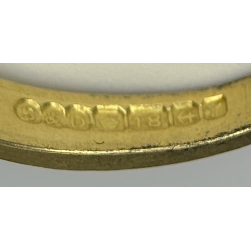 138 - A VINTAGE 18K YELLOW GOLD DIAMOND & SAPPHIRE RING. TOTAL WEIGHT 3.8G. SIZE N. SPSA 2021