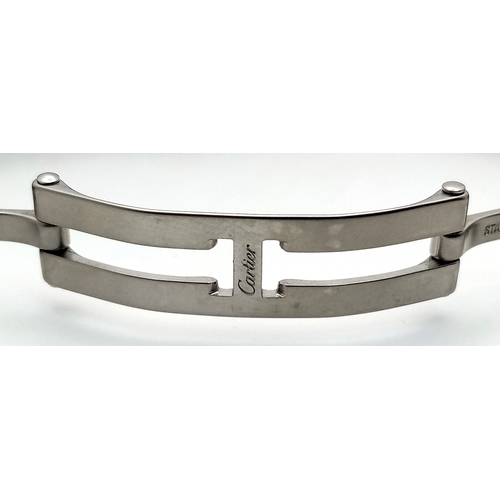 149 - A Classic Cartier Tank Francaise Diamond Ladies Watch. Stainless steel diamond set bracelet. Case - ... 