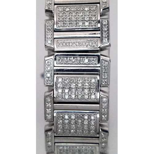 149 - A Classic Cartier Tank Francaise Diamond Ladies Watch. Stainless steel diamond set bracelet. Case - ... 