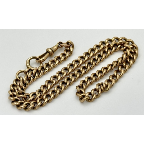 86 - A Beautiful Antique 9K Rose Gold Albert Chain. Excellent condition for its age. Each link hallmarked... 