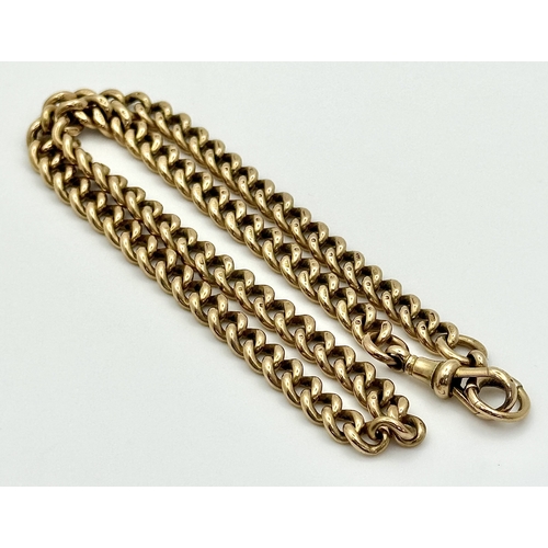 86 - A Beautiful Antique 9K Rose Gold Albert Chain. Excellent condition for its age. Each link hallmarked... 