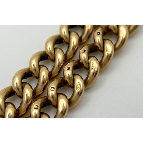 86 - A Beautiful Antique 9K Rose Gold Albert Chain. Excellent condition for its age. Each link hallmarked... 