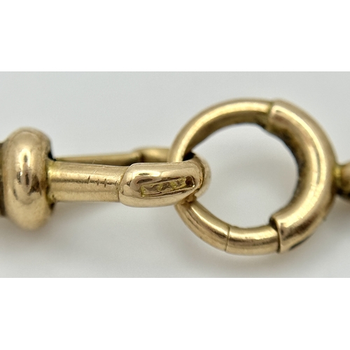 86 - A Beautiful Antique 9K Rose Gold Albert Chain. Excellent condition for its age. Each link hallmarked... 