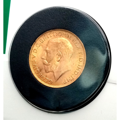 100 - A 1928 KING GEORGE V, SOUTH AFRICAN MINT, FULL SOVEREIGN COIN - IN SEALED PACKAGING FROM ROYAL MINT.... 