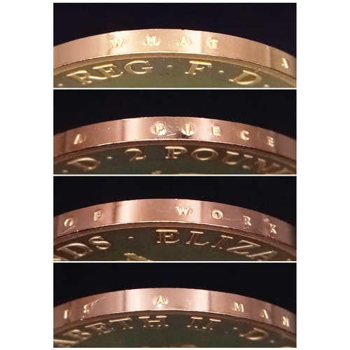 107 - A 2016 QUEEN ELIZABETH II, SHAKESPEAREAN SKULL £2 PROOF CONDITION COIN. 22K GOLD. 16G. C-8013.