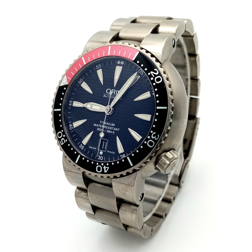 95 - AUTOMATIC ORIS DIVERS WATCH. 300M WATER RESISTANT WITH DATE FUNCTION. MODEL 7562P. IN FULL WORKING O... 