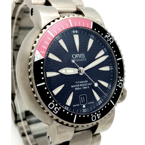 95 - AUTOMATIC ORIS DIVERS WATCH. 300M WATER RESISTANT WITH DATE FUNCTION. MODEL 7562P. IN FULL WORKING O... 