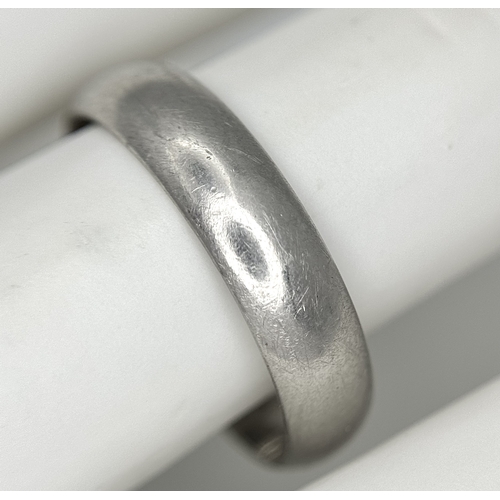 104 - A Cartier 950 Platinum Band Ring. Size T 1/2. 6.65g. Comes with a certificate. Ref: STK024166
