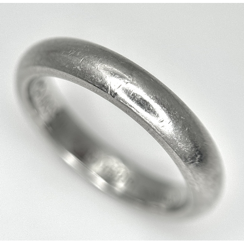 111 - A Cartier Platinum 950 Band Ring. Size I 1/2. 5.7g. Comes with a Cartier certificate. Ref: STK024167