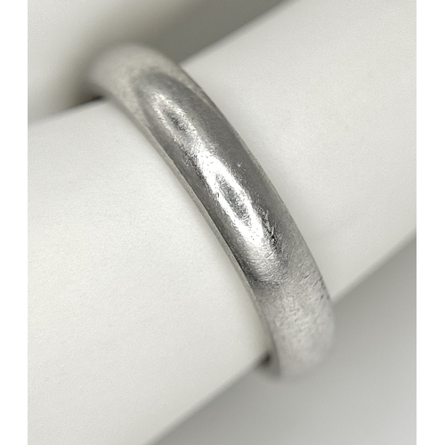 111 - A Cartier Platinum 950 Band Ring. Size I 1/2. 5.7g. Comes with a Cartier certificate. Ref: STK024167