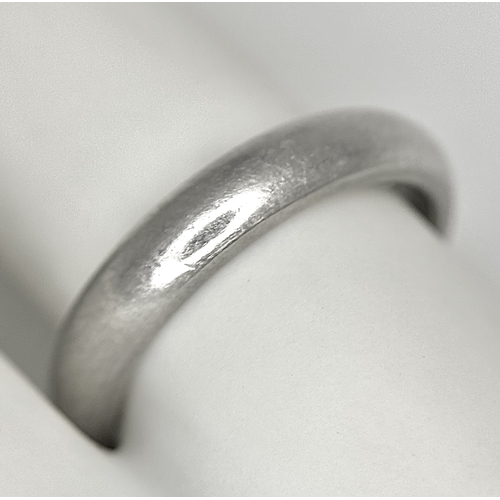111 - A Cartier Platinum 950 Band Ring. Size I 1/2. 5.7g. Comes with a Cartier certificate. Ref: STK024167