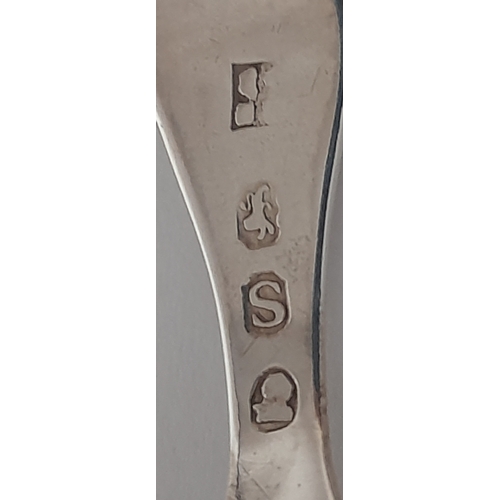 154 - Antique GEORGE III SILVER CADDY SPOON. Fully hallmarked.