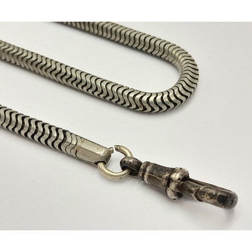 168 - Antique SILVER WATCH CHAIN. Hallmark for Joseph Sewill, Birmingham 1905. Approx 31.5 cm.