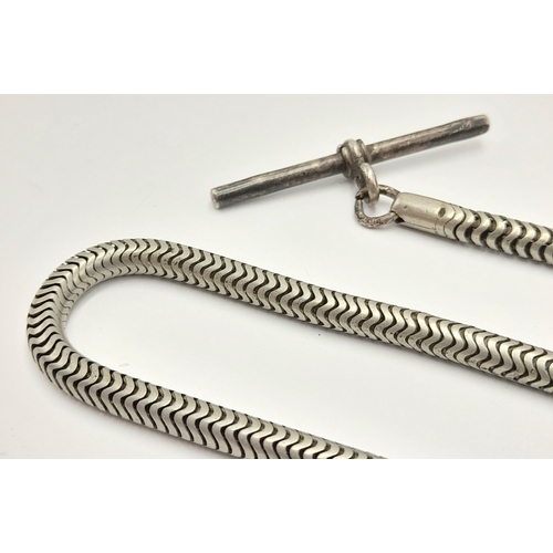 168 - Antique SILVER WATCH CHAIN. Hallmark for Joseph Sewill, Birmingham 1905. Approx 31.5 cm.