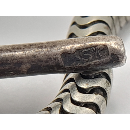 168 - Antique SILVER WATCH CHAIN. Hallmark for Joseph Sewill, Birmingham 1905. Approx 31.5 cm.