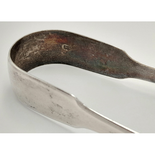182 - Antique pair of GEORGE III SILVER TONGS. Clear Hallmark for Richard Britton, London 1815. Approx 13.... 