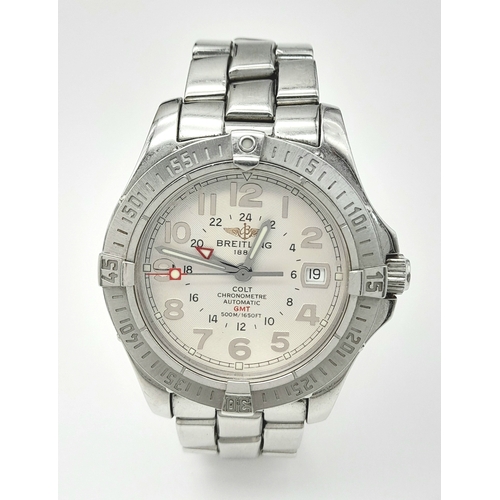 62 - A Breitling Colt Automatic Gents Watch. Model A32350. Stainless steel bracelet and case - 40mm. Crea... 