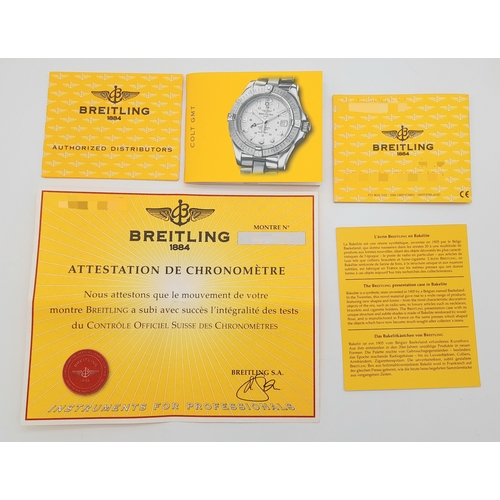 62 - A Breitling Colt Automatic Gents Watch. Model A32350. Stainless steel bracelet and case - 40mm. Crea... 