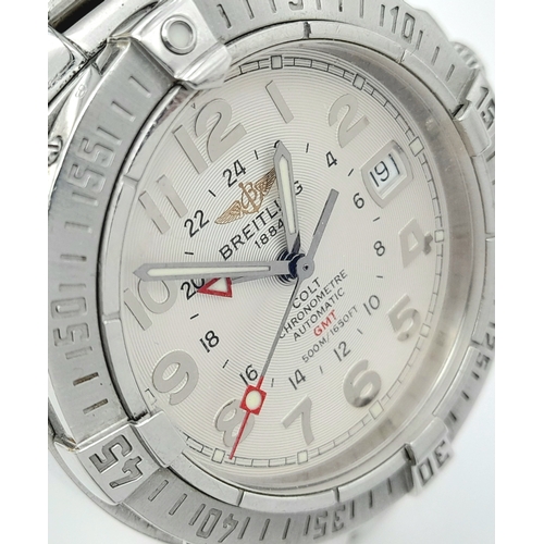 62 - A Breitling Colt Automatic Gents Watch. Model A32350. Stainless steel bracelet and case - 40mm. Crea... 