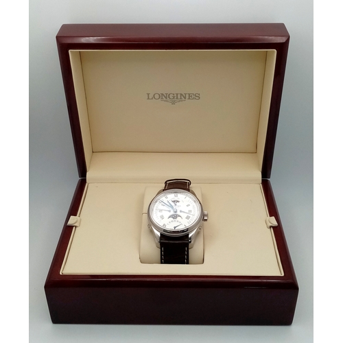 76 - A Longines Master Collection Automatic Gents Watch. Model L2.738.4. Brown leather strap. Stainless s... 