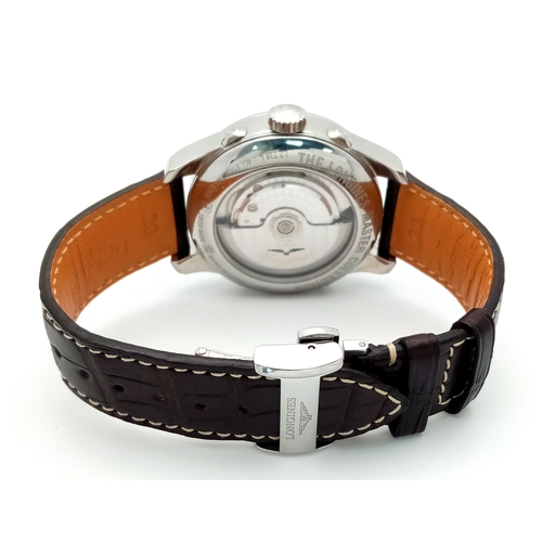 76 - A Longines Master Collection Automatic Gents Watch. Model L2.738.4. Brown leather strap. Stainless s... 