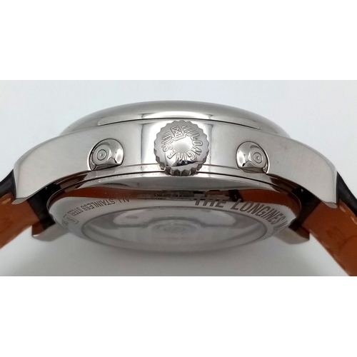 76 - A Longines Master Collection Automatic Gents Watch. Model L2.738.4. Brown leather strap. Stainless s... 