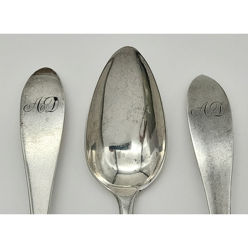98 - Set of 6 x SCOTTISH SILVER TEASPOONS. Hallmark for Edinburgh 1834. Approx 72 Grams.