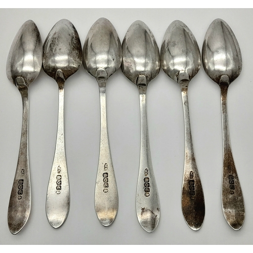 98 - Set of 6 x SCOTTISH SILVER TEASPOONS. Hallmark for Edinburgh 1834. Approx 72 Grams.