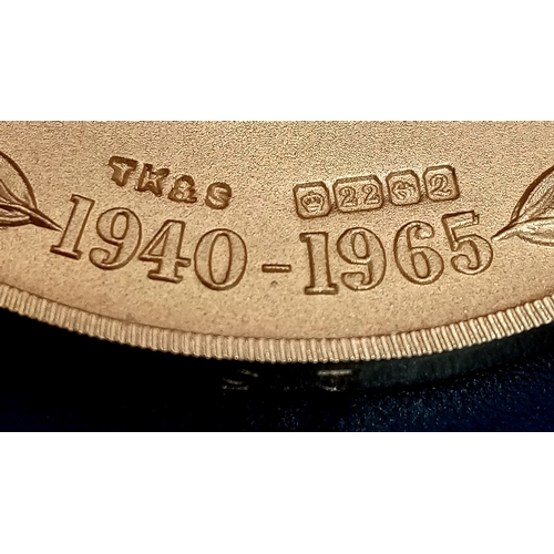 18 - BATTLE OF BRITAIN COMMEMORATIVE MEDAL, HALLMARKED 22K GOLD. LIMITED EDITION OF 500, THIS BEING NUMBE... 