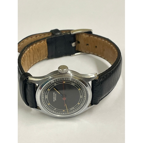 61 - A Gents Rolex Marconi special watch. In working order, rare black dial.  Hallmarked inner case RWC (... 