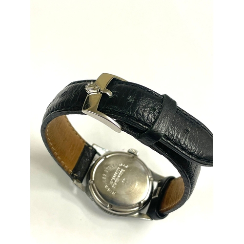 61 - A Gents Rolex Marconi special watch. In working order, rare black dial.  Hallmarked inner case RWC (... 