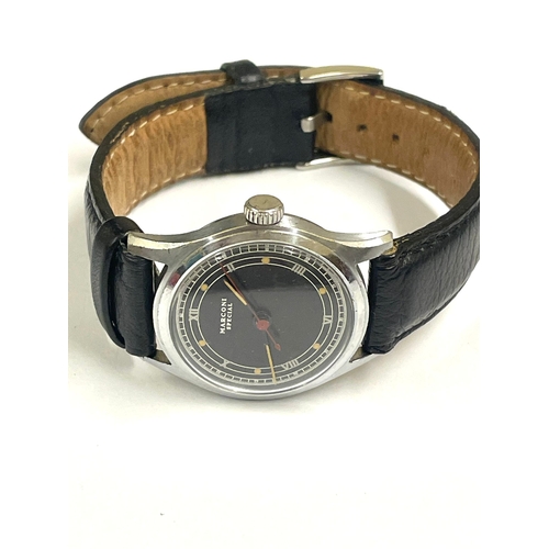 61 - A Gents Rolex Marconi special watch. In working order, rare black dial.  Hallmarked inner case RWC (... 