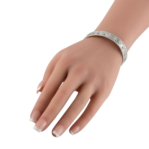 108 - A Van Cleef & Arpels Perle 18K White Gold 1.78ct Diamond Bracelet. The detailed 18K White Gold setti... 