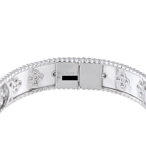 108 - A Van Cleef & Arpels Perle 18K White Gold 1.78ct Diamond Bracelet. The detailed 18K White Gold setti... 