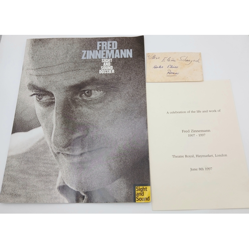 1327 - An Exquisite Gift from Legendary Hollywood Film Director Fred Zinneman, 1907-1997. Director of High ... 