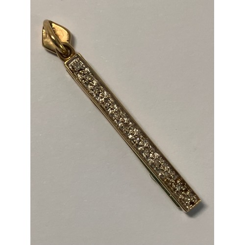 119 - Beautiful 9 CARAT GOLD and DIAMOND PENDANT with concealed GOLD BATON that swivels out to reveal ‘I L... 