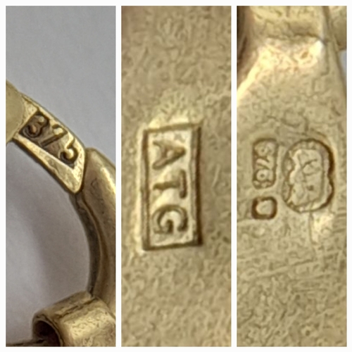 74 - A 9K GOLD FIGARO LINK BRACELET.  Weight  6.2gms ,  20cms