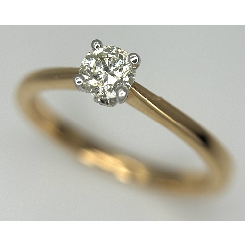 97 - An 18k rose gold diamond solitaire ring, 0.35ct diamond weight, 3.1g total weight, ring size M. NM07