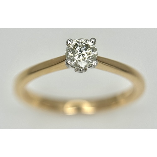 97 - An 18k rose gold diamond solitaire ring, 0.35ct diamond weight, 3.1g total weight, ring size M. NM07