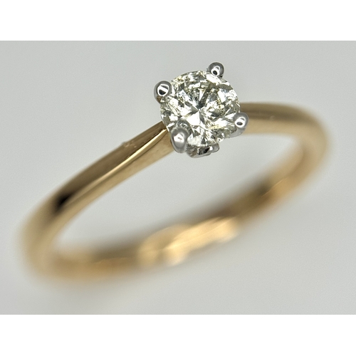 97 - An 18k rose gold diamond solitaire ring, 0.35ct diamond weight, 3.1g total weight, ring size M. NM07