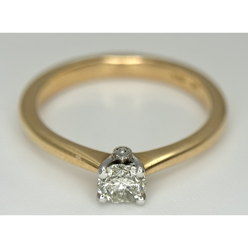 97 - An 18k rose gold diamond solitaire ring, 0.35ct diamond weight, 3.1g total weight, ring size M. NM07