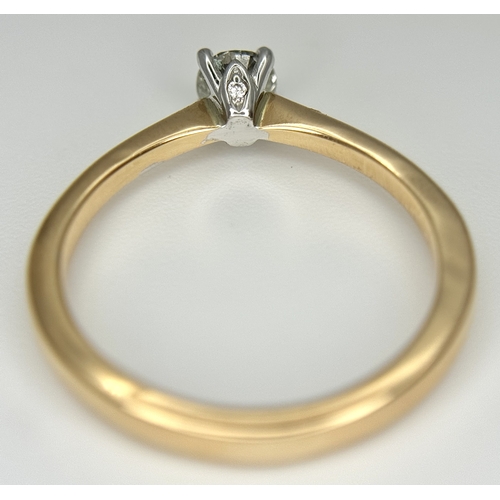97 - An 18k rose gold diamond solitaire ring, 0.35ct diamond weight, 3.1g total weight, ring size M. NM07