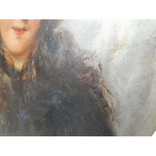 80 - An Oil on Board Picture of a Young Girl by the Coast. Signed but unable to make out artists name. In... 